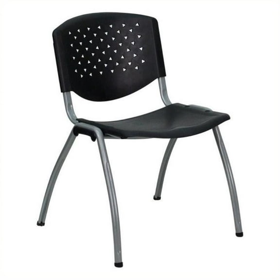 Scranton & Co Polypropylene Stacking Chair in Black