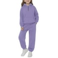 thumbnail image 4 of YunPes Boys and Toddlers' Athletic Sweatsuit Kids Fleece Half Zip Hoodies and Pockets Jogger Pants Fall Winter Clothing Tracksuit, 4 of 9