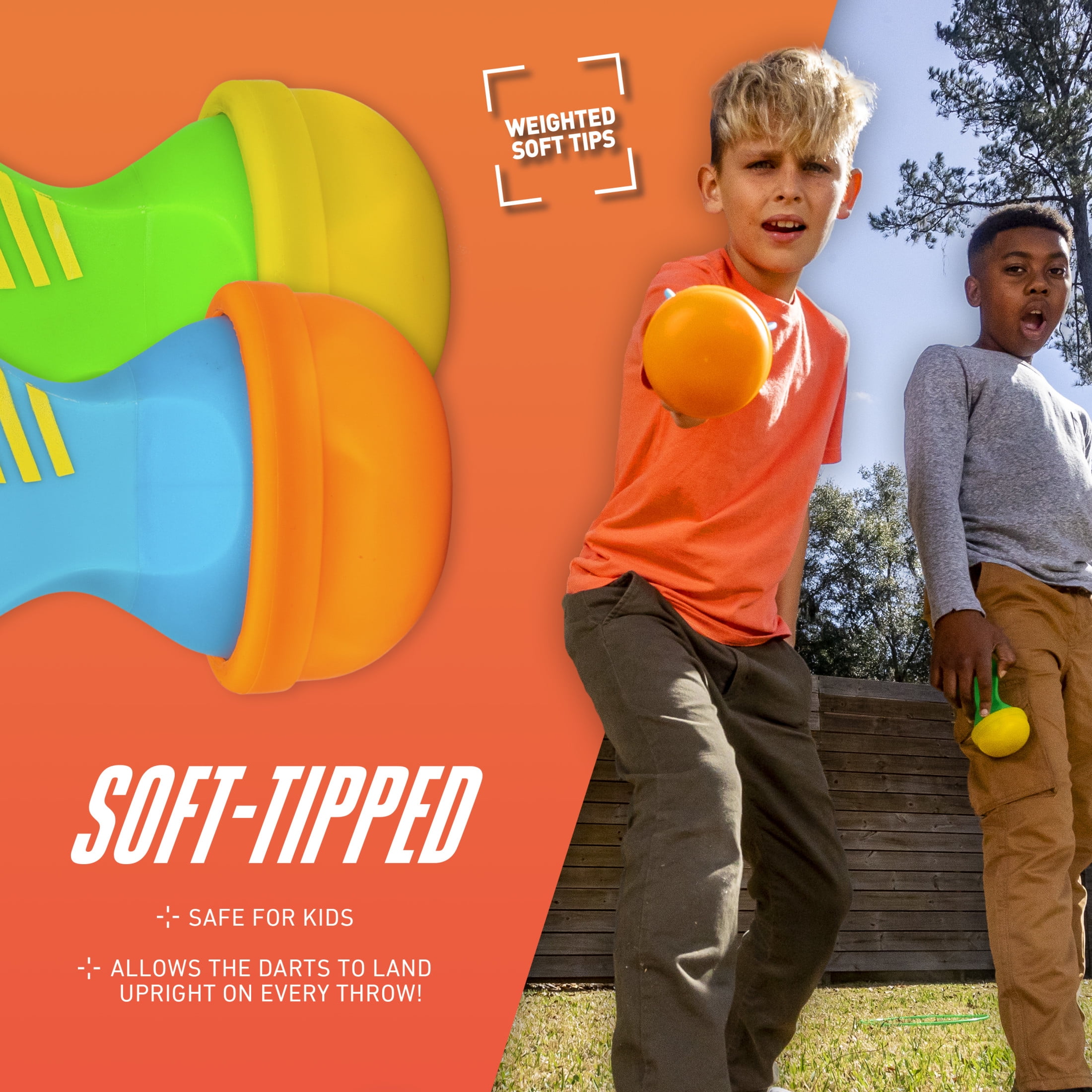 NERF Soft Tip Lawn Darts - Fun Outdoor Family Yard Game - Adults + Kids Soft Tip Lawn Dart Set - Perfect for Camping, Backyard + Outdoors - Includes (4) NERF Soft Tipped Lawn Darts + (2) Targets