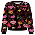 thumbnail image 3 of AMERTEER Chandails en Molleton de la Saint-Valentin pour Femmes Manches Longues Col Rond Pull, 3 of 5