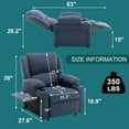 thumbnail image 2 of Andeworld 21" Recliner Chairs with Heat and Massage,Lazy Boy Recliner Chair for Adults,Recliner Sofa chairs with Cup Holder and Side Pocket for Living Rooms, Bedrooms, and Nurseries(Blue), 2 of 10