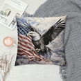 thumbnail image 2 of MDO Us Army Cool American Flag Eagle Print Throw Pillow Cover Corduroy Soft Pillowcase with Hidden Zipper Decorative Cushion Covers for Sofa Living Room Home Decors 18"X18", 2 of 5