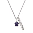 thumbnail image 1 of Delight Jewelry Silvertone Small Purple Paw Silvertone Sisters Best Friends Forever Bar Charm Necklace, 23", 1 of 4