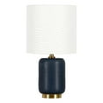 thumbnail image 1 of Henn&Hart Mid-Century Ceramic Mini Accent Lamp with Drum Shade in Navy, 1 of 3