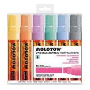 Molotow ONE4ALL Acrylic Paint Marker Set - 10 Pastel Colors, 4mm Tips | Refillable & Works On Any Surface
