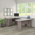 thumbnail image 2 of Bush Business Furniture Cubix U Shaped Corner Desk w/Mobile File Cabinet Pewter/White SRA078PESU, 2 of 8