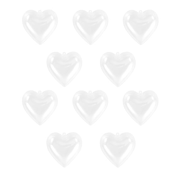 BESTONZON 10Pcs Transparent Heart Shaped Candy Container Christmas Tree Hanging Pendants
