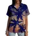 thumbnail image 2 of Yopmin Tropical Shirts for Women Palm Tree Print Summer Tropical Hawaiian Blouse Button Down for Beach Vacation Travel Summer, 2 of 7