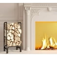 thumbnail image 2 of Firewood Rack Log Holder for Indoor Outdoor Fireplace Black Detachable Firewood Storage Log Storage Holder, 2 of 9