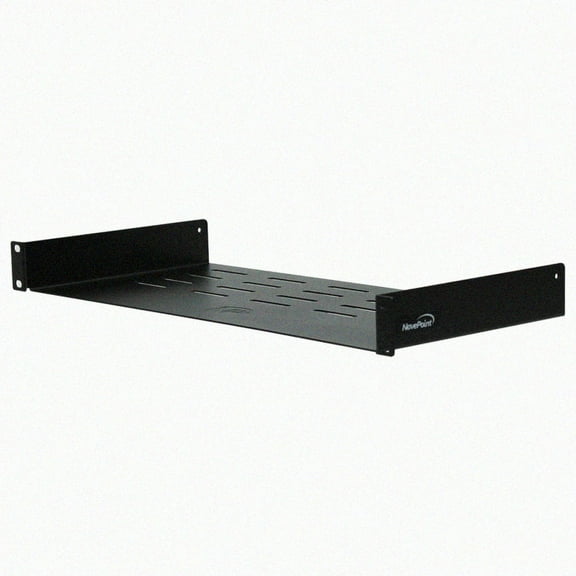 NavePoint Universal Rack Tray Vented Shelves 1U Black 8 Inches (210mm deep) No Lip