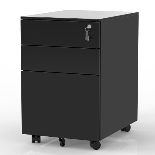 small filing cabinet under desk