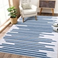 thumbnail image 2 of EastVita Area Rugs Carpets 8'*10' Modern Berber Stripe Area Rug Indoor Non-Shedding Non-Slip Throw Rug Soft Washable Rugs for Dining Room Home Office,Blue Beige Beige Blue 8ft*10ft, 2 of 7
