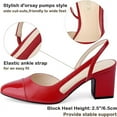 JENN ARDOR Slingback Heels for Women, Classic Low Block Heel Pumps