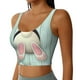 thumbnail image 2 of Fotbe White Bunny Bottom And Easter Eggs Sujetador Deportivo Largo sin Aros para Mujer con Almohadillas y Soporte Medio, Transpirable y Absorbente, Camiseta Tipo Chaleco o Tank Top-Small, 2 of 8