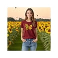 thumbnail image 2 of Blusa con Estampado de Mariposa y Girasoles – Diseño Único y Significativo Color Shedron Talla Mediana Marca Emil SaEs, 2 of 4