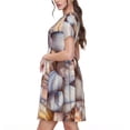thumbnail image 2 of Balery Sea Shells Vestidos sueltos de manga corta para mujer, vestidos de verano 2025, vestidos casuales de corte A con vuelo., 2 of 6