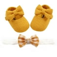 thumbnail image 3 of 2025 Clearance! asdoklhq Baby Shoes,Baby Girls Cute Bowknot Soft Boots Soft Crib Toddler Boots Kid Shoes Headband, 3 of 9