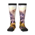 thumbnail image 1 of Fotbe Daisy Sunflower Lazy Cat Calcetas Divertidas Estampadas para Hombre y Mujer, Calcetas de Algodón hasta la Rodilla para Caminar, Correr, Enfermería y Embarazo, 1 of 6