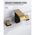 thumbnail image 2 of Wowow 8 in. Widespread Double Switch Waterfall Bathroom Faucet with Pop-up Drain in Black and Gold, 2 of 7