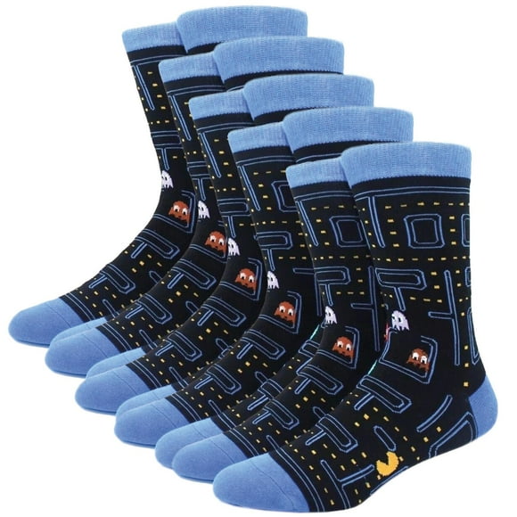 Calcetines de Medio Tubo SockPacMan02 5Pares 6.5-10.5US PacMan Calcetines Tubo Medio Algodón.