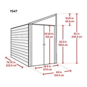 Yardsaver® 4 x 7 ft Steel Storage Shed Pent Roof Eggshell
