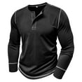 thumbnail image 5 of UVEASISHA Cotton Henley Shirt for Men Raglan Long Sleeve Casual T Shirt Soft Comfy Lounge Tshirt Black L, 5 of 8