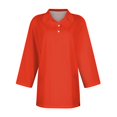 thumbnail image 4 of Mohiass Polo Shirts for Women 2024 Trendy 3/4 Length Sleeve Womens Tops Button V Neck Business Casual Fall Blouses Saffron XL, 4 of 4