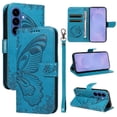 thumbnail image 2 of Wallet Case for Samsung Galaxy S26 Embossed Butterfly with Strap & Stand Blue, 2 of 6