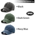 thumbnail image 4 of 3 Pack Washed Plain Vintage Baseball Cap Cotton Adjustable Twill Bulk Low Profile Classic Dad Hat for Men/Women, 4 of 7