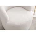 thumbnail image 6 of Jopath Swivel Accent Armchair, Barrel Chair With Black Powder Coating Metal Ring Teddy Fabric Accent Chair for Living Room Bedroom Reading Waitingroom Ivory, 6 of 9