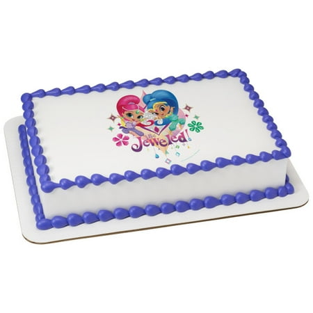 Cake Topper Kids Birthday Shimmer and Shine 1/4 Sheet Be Jeweled Birthday Cake Cupcake Edible Sheet Image Birthday Children's Kids Party Toppers ()
