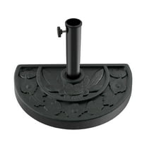 Pure Garden 20lb Half Round Umbrella Base for Patios and Balconies (Black)