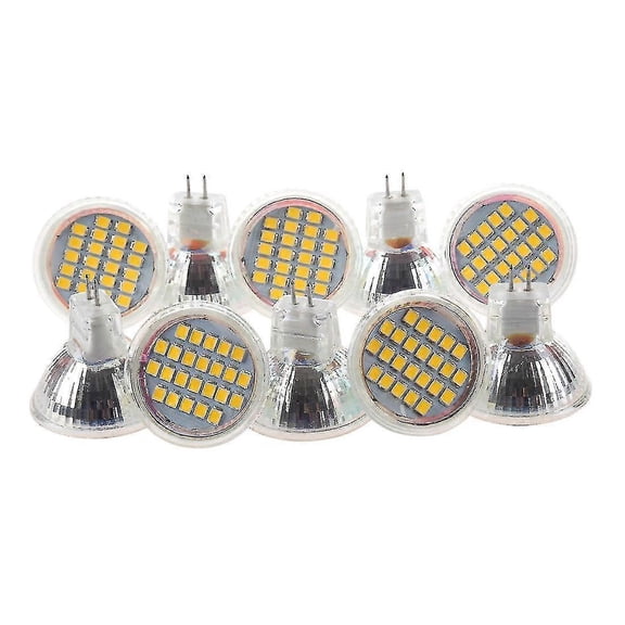 10pcs Mr11 Gu4 Warm White 3528 Smd 24 Led Home Spotlight Light Lamp Bulb 1w 12v