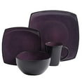 thumbnail image 2 of Gibson Soho Lounge Dinnerware set, Square, Purple, 2 of 5