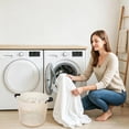 thumbnail image 4 of Roiihwy Laundry Basket Hip-Hugger Basket, Laundry Storage Space Saving Dirty Clothes Hamper Container for Home Bathroom Dorm, White, 4 of 6