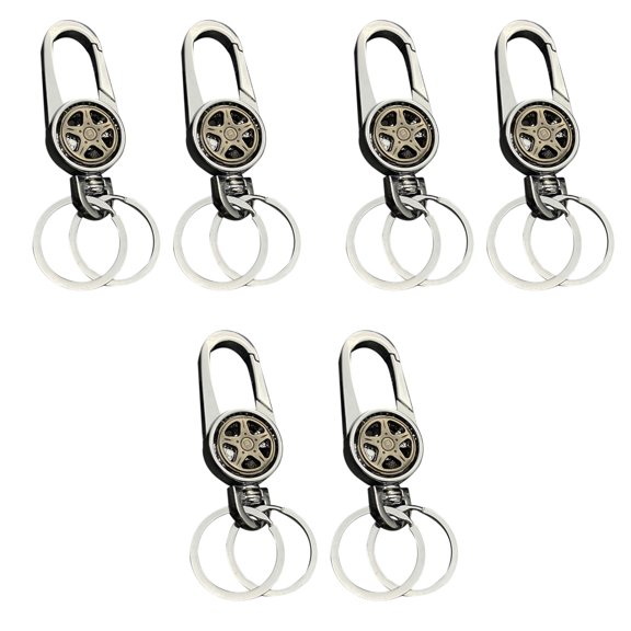 WORGEOUS 6 pcs  Car Key Chain Metal Keychain Alloy Keychain Key Ring (Assorted Color)