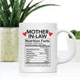 thumbnail image 2 of CTDream Funny 11oz. Ceramic Coffee Tea Mug Thank You Gift, Mother-in-Law Nutritional Facts, 1-Pack, Novelty Gag Birthday Christmas Gift Ideas, 2 of 7