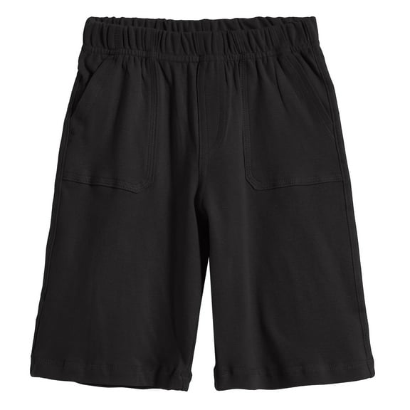 Made in USA Boys Soft Cotton UPF 50 3 -Pocket Jersey Shorts | Black