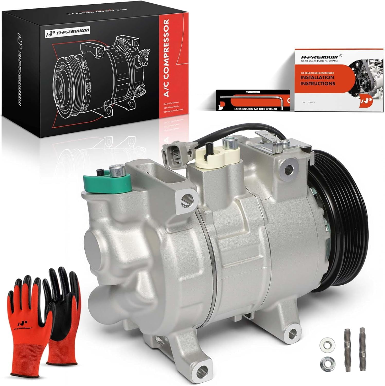 A-Premium Air Conditioner AC Compressor with Clutch Compatible with Chrysler 300 & Dodge Charger 2014-2021, Challenger 2015-2021 3.6L
