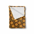 thumbnail image 2 of Lion Soft Flannel Fleece Blanket, Little Funny Zoo Animals with Sleepy Faces and Paws Kids Cartoon Design, Cozy Plush for Indoor and Outdoor Use, 70" x 90", Brown Yellow and Orange, by Ambesonne, 2 of 6