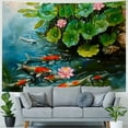 thumbnail image 4 of Orinice Fish Lily Pads Tapestry Wall Hanging Unique Style Graphic Tapestries Home Wall Decor Art for Living Room Bedroom Apartment Farmhouse Dorm 40x30inch, 4 of 6