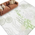 thumbnail image 2 of 6'x9' Area Rugs, Coastal Sage Green Indoor Outdoor Area Rug for Living Room Bedroom, Ocean Coral Starfish Jellyfish Washable Bathroom Rugs Kitchen Floor Carpet Mats Home Decor Aesthetic, 2 of 8