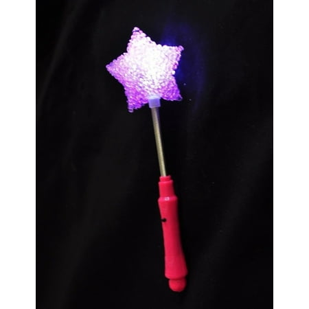 LED Star Princess Wand Witch Wizard Halloween Flashing Blinking Light-Up Pink, The Brilliant LED colors can be activated by pushing the button located on.., By Eternity888