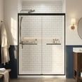 thumbnail image 4 of GVN 60*72" Modern Shower Door with Matte Black Outer Frame, 1/4" Thickness Shower Door for Bathroom, Matt Black, 4 of 9