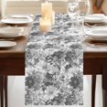thumbnail image 3 of Table Runners 70 Inches Long Dress Scarves, Spring Floral Farmhouse Coffee/Dining/Kitchen Table Decor, Holiday Table Runner, Retro Country Flowers Leaves Botanical Gray 13x70 Inch, 3 of 9