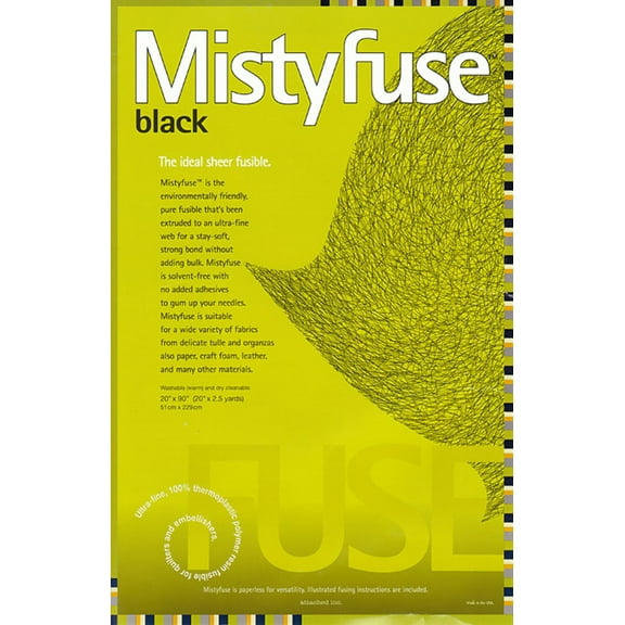 Mistyfuse Black Sheer Fusible Webbing 20 Inch x 90 Inch