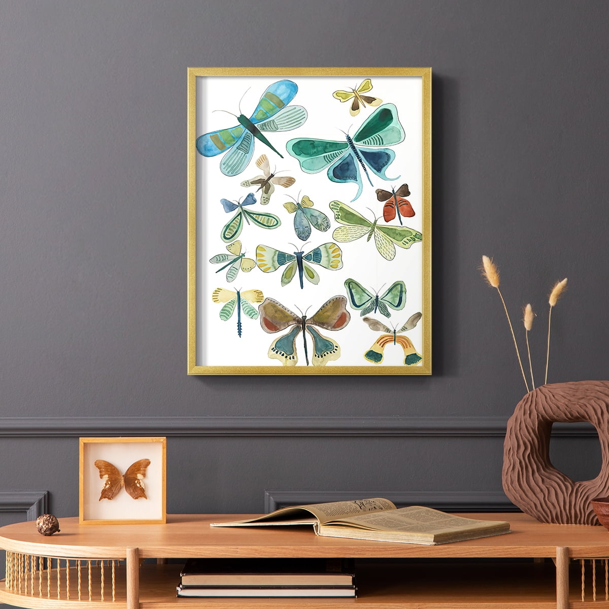 Wings Galore I Framed Print - Solid Wood in Single Picture Frame Solid Wood 2 Framed Print