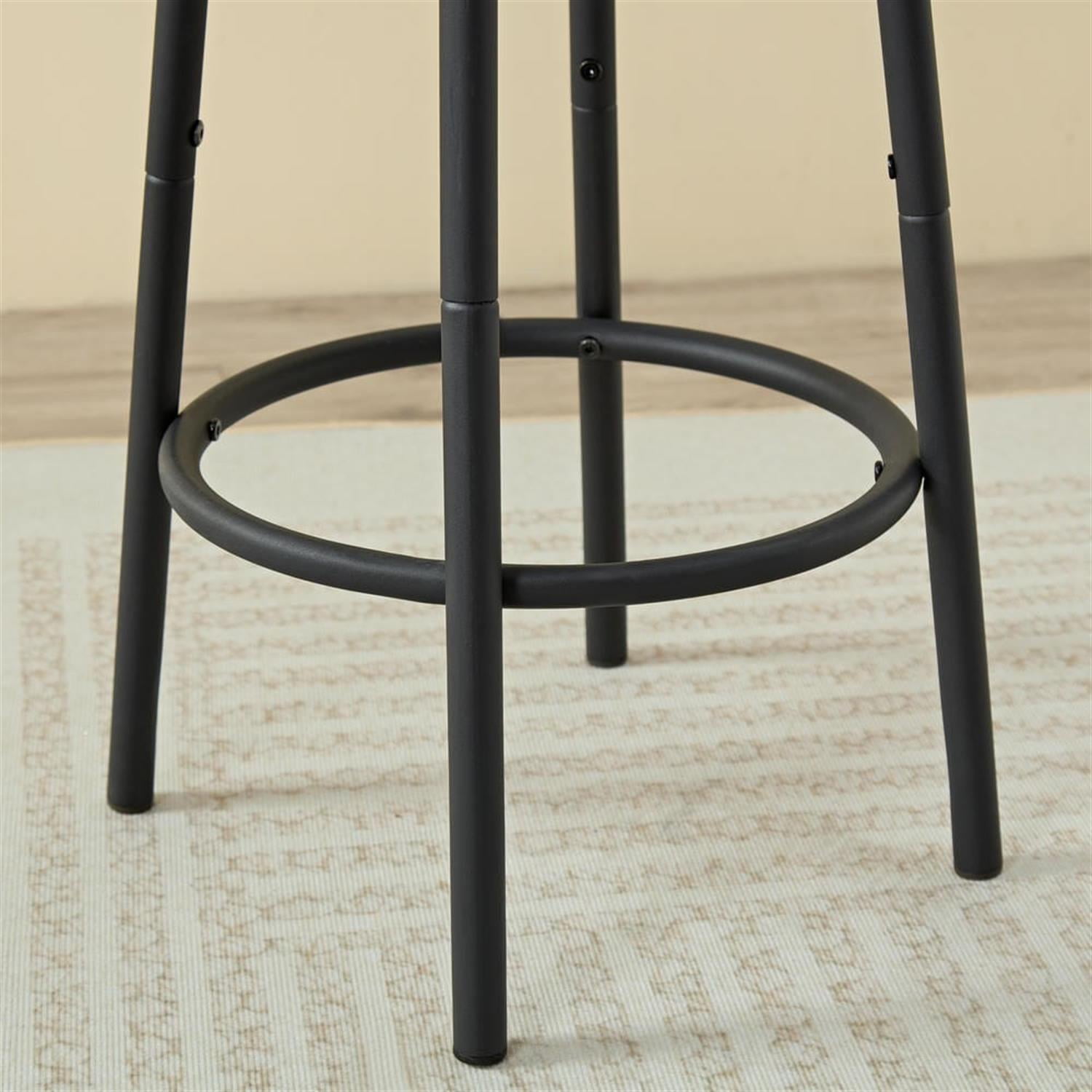 Demi Bonn 3-Piece Dining Table Set with 2 Upholstered Bar Chairs and Storage,dustrial Kitchen Bar Table Furniture Sets for Dining Room, Apartment, Brown