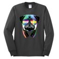 thumbnail image 2 of Wild Bobby, Colorful Pug DJ, Pop Culture, Men Long Sleeve Shirt, Charcoal, Large, 2 of 4