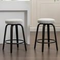 thumbnail image 4 of Swivel Bar Stools Set of 2 for Island Kitchen, Modern 26" Backless Counter Height Bar Stools, 360 Swivel Seat Grey, 4 of 6